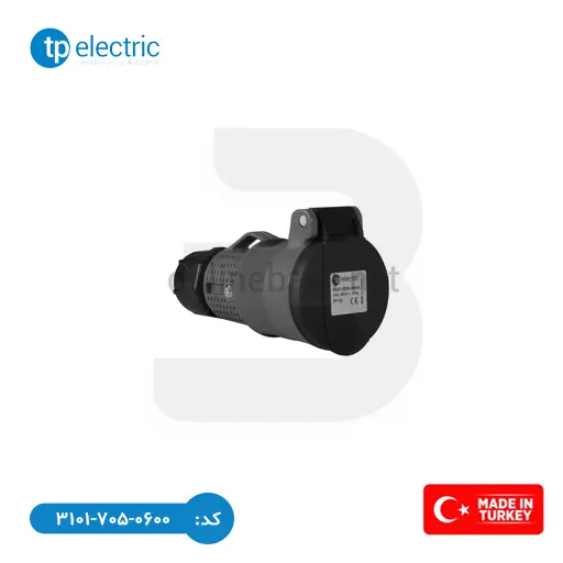 مادگی_گلابی_۱۶_آمپر_با_گلند_طوسی مادگی گلابی 16 آمپر با گلند TP Electric رنگ طوسی