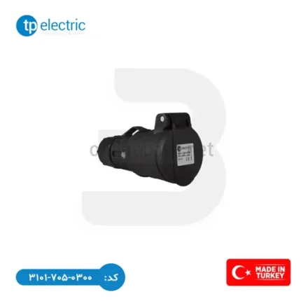 مادگی گلابی 16 آمپر با گلند TP Electric رنگ مشکی